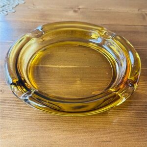 Amber Glass Ashtray / Decorative Dish